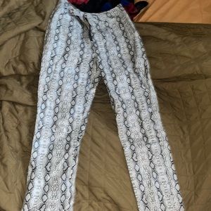 High waisted snake skin pants